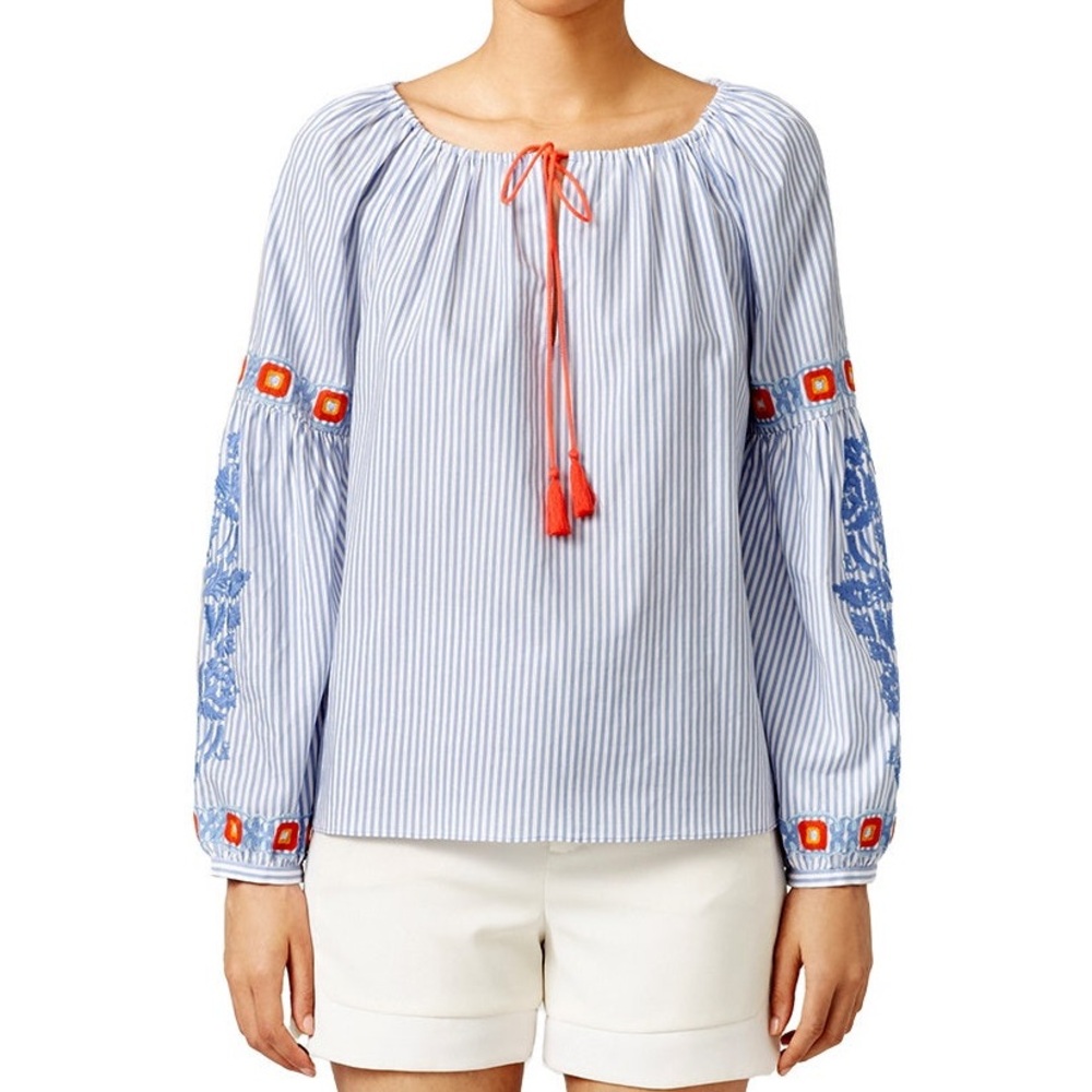 Tory Burch Madison Tunic longsleeve %100 cotton top